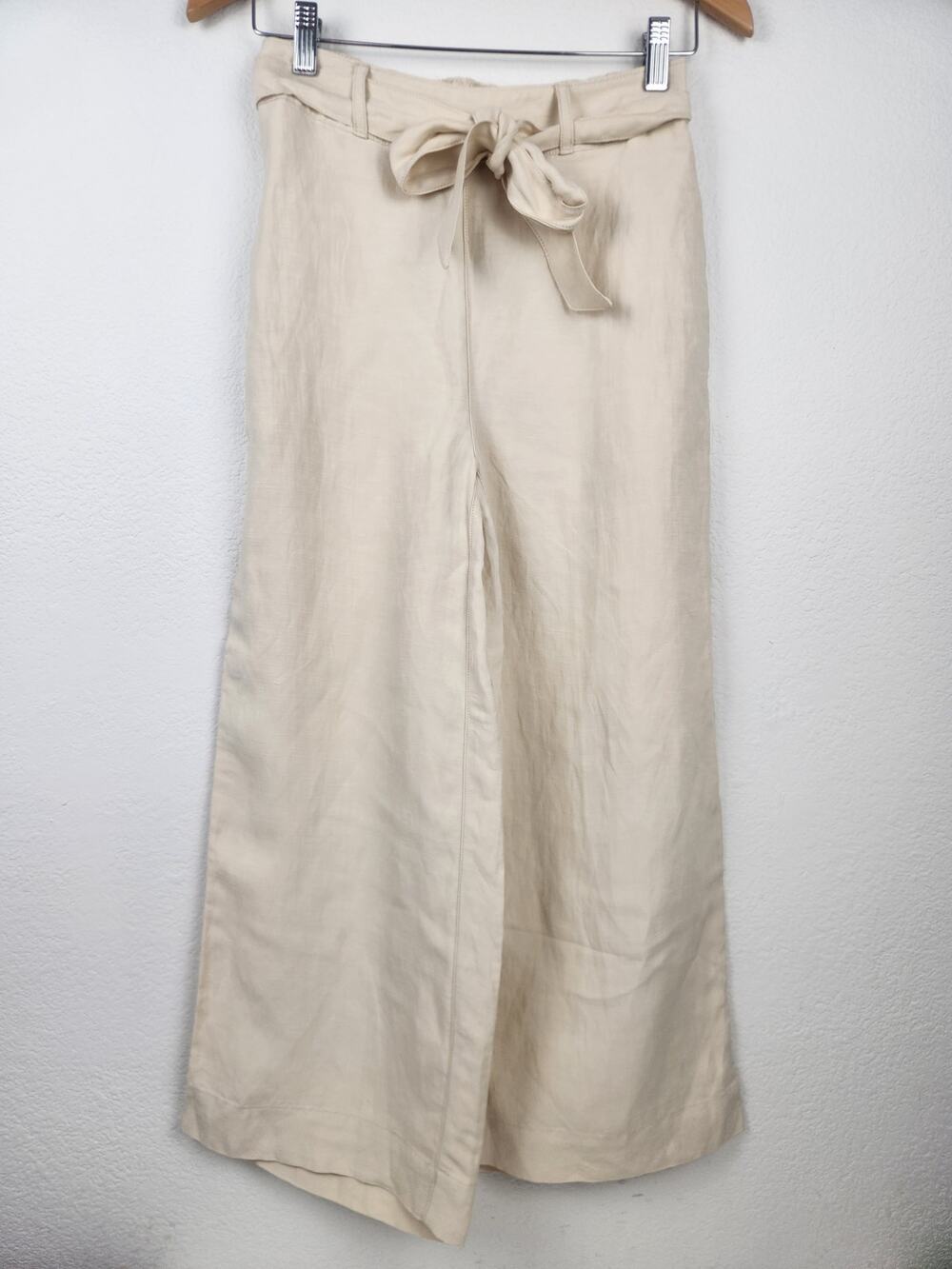 H by Halston Linen Wide Leg Pants in Cream Size XS